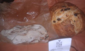 Semolina raisin bread and lardo
