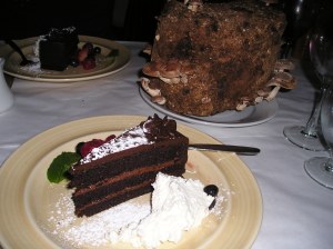 Chocolate cake with shiitake ganache